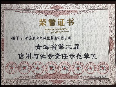 乐玩国际娱乐青海省第二届信用与社会责任示范单位